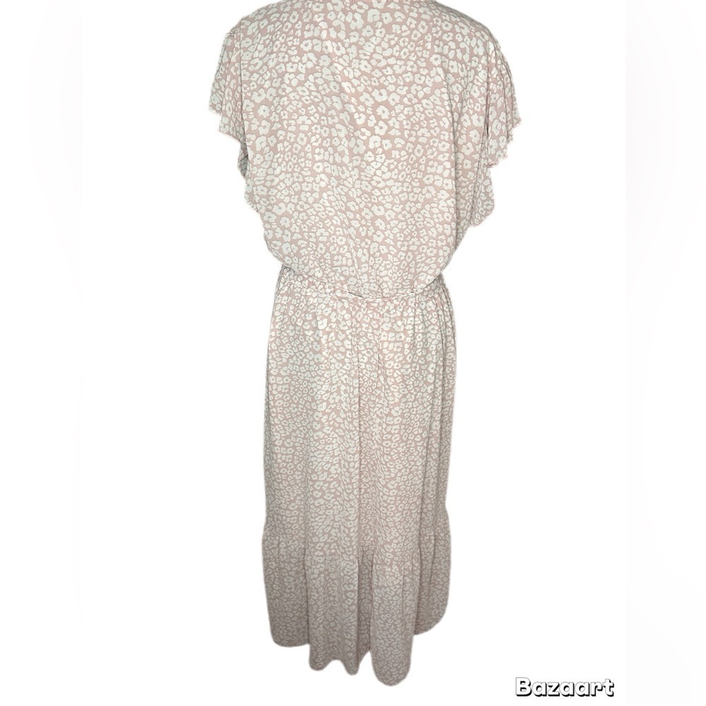 Pretty Garden Pink Leopard Print Wrap Maxi Dress Size XL - Picture 3 of 11